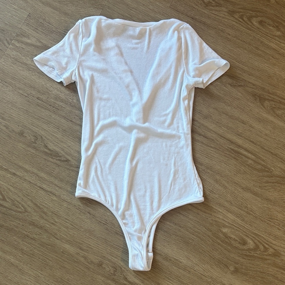 Vici Collection White Rubbed Button-Up Bodysuit - image 6